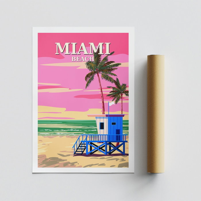 Wallity Miami - 2016 Póster A4 (21 x 29.7 cm - A4) 100% Satinado Mate